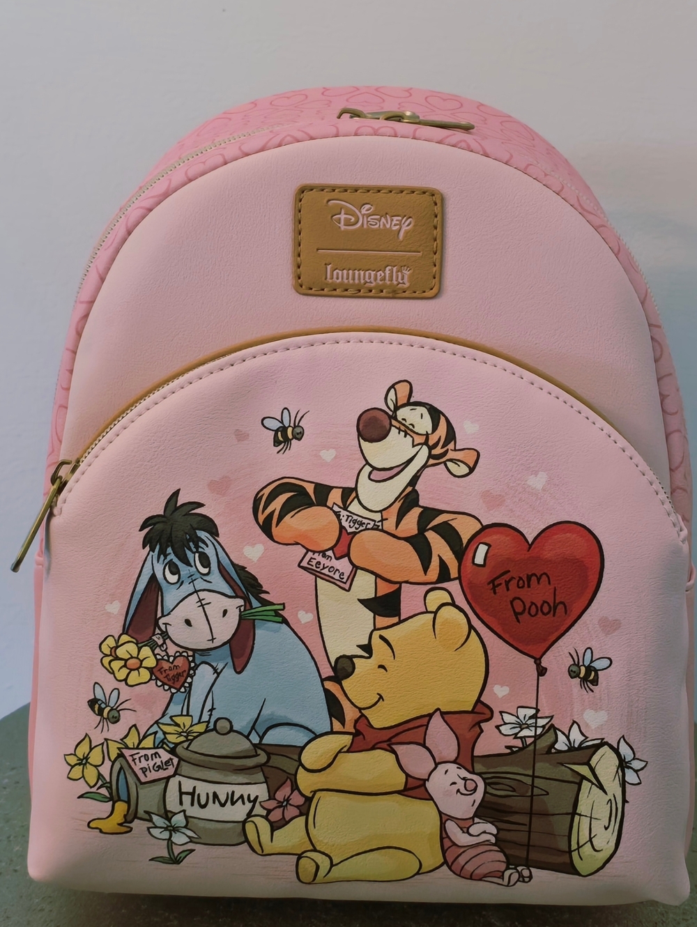 Loungefly Soft Tag Pink Winnie the Pooh And Friends Valentine's Backpack